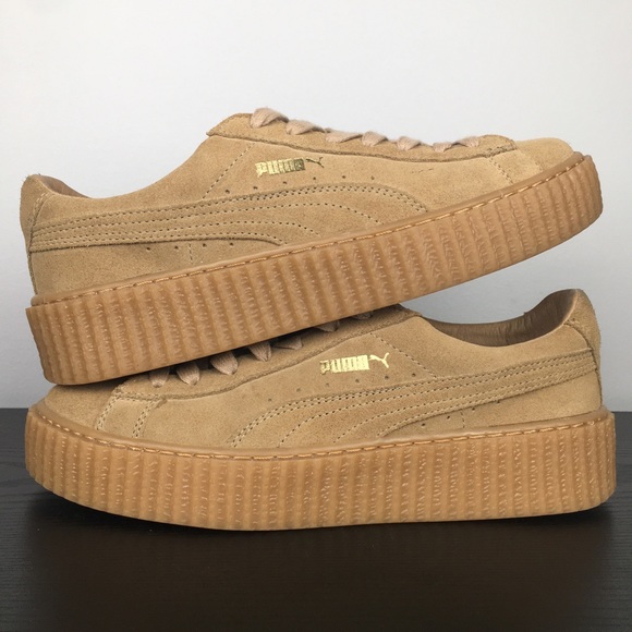 Rihanna Fenty Puma Creepers Sneakers Oatmeal Gum Platform Shoes Womens 9.5
